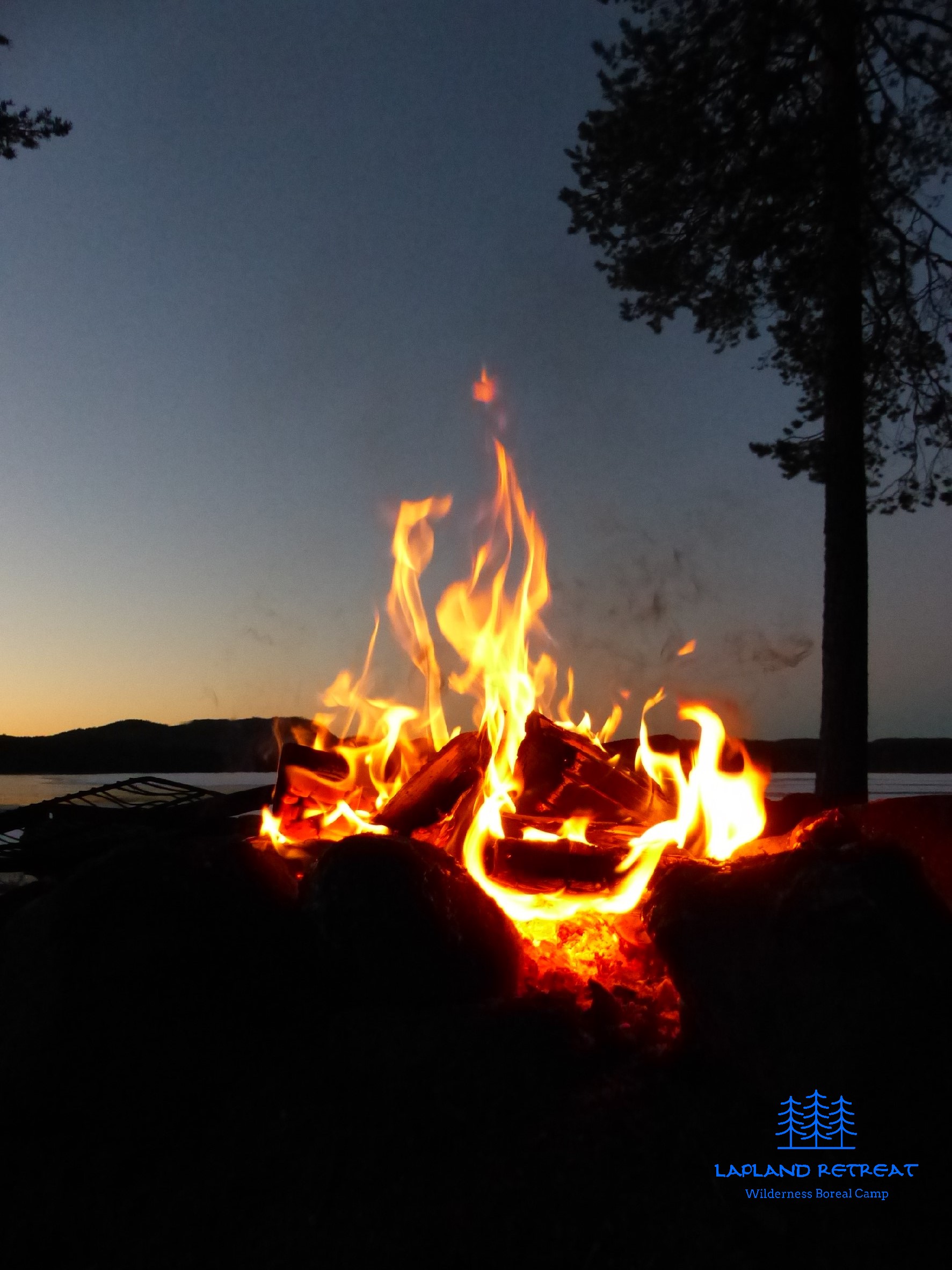 Fire by the lake